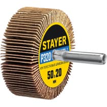 Круг шлифовальный STAYER лепестковый, на шпильке, P320, 50х20 мм 36607-320