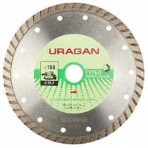 ТУРБО-Плюс 115 мм, диск алмазный отрезной сегментированный эвольвентный по бетону, камню, кирпичу, URAGAN 909-12151-115
