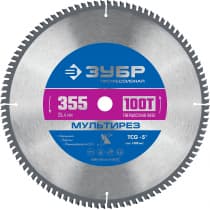 ЗУБР Мультирез 355х25.4мм 100Т, диск пильный по алюминию 36907-355-25.4-100_z01