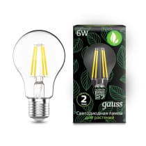 Светодиодная лампа для растений Gauss LED Fito Filament A60 6W E27 102802906