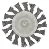 Щетка для дрели, 100 мм, плоская со шпилькой, крученая металлическая проволока Сибртех 744327