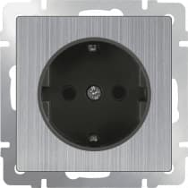 Розетка с заземлением и шторками Werkel WL02-SKGS-01-IP44 глянцевый никель 4690389075810