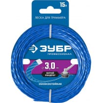 Леска для триммера ВИТОЙ КВАДРАТ 3.0 мм  15 м ЗУБР Профессионал 71030-3.0