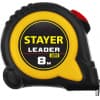 STAYER LEADER 8м / 25мм рулетка с автостопом в ударостойком обрезиненном корпусе 3402-08-25_z01