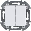 Выключатель двухклавишный Legrand Inspiria для скрытого монтажа, цвет "Белый", номинальный ток 10 А, напряжение ~250В. 673620