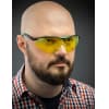 Защитные жёлтые очки KRAFTOOL BASIC стекло-моноблок с покрытием устойчивым к истиранию и запотеванию, открытого типа 110318