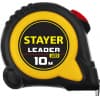 STAYER LEADER 10м / 25мм рулетка с автостопом в ударостойком обрезиненном корпусе 3402-10-25