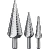 Набор ЗУБР ступенчатых сверл по сталям и цвет. мет. ст. р6м5, d=4-12мм, 5 ступ. d=4-20мм 9 ступ., d=4-30мм 14ступ. 29670-4-30-H3_z01