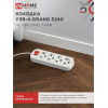 Колодка IN HOME УЗВ-4-GRAND четырехместная с выключателем и заземлением 5240 4690612035291