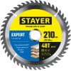STAYER EXPERT 210 x 32/30мм 48Т, диск пильный по дереву, точный рез 3682-210-32-48_z01