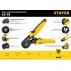 CS-10 пресс-клещи для втулочных наконечников 0.25 - 10 мм.кв, STAYER Professional 44447