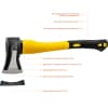 FIBERGLASS Топор-колун 1,5 кг 380 мм (голова 1 кг) STAYER 20623-10_z01